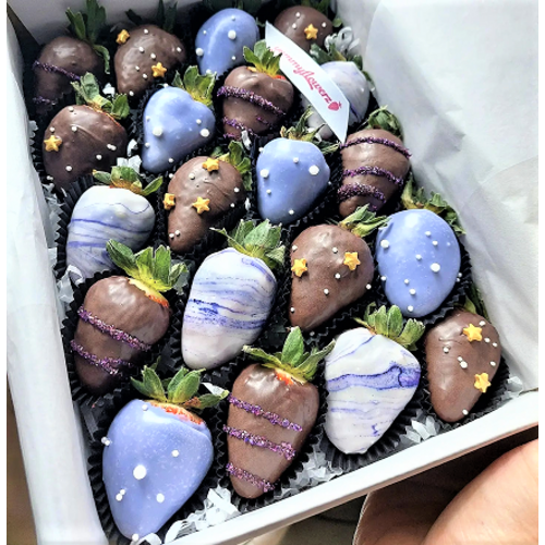 20pcs Starry Night Chocolate Strawberries Gift Box